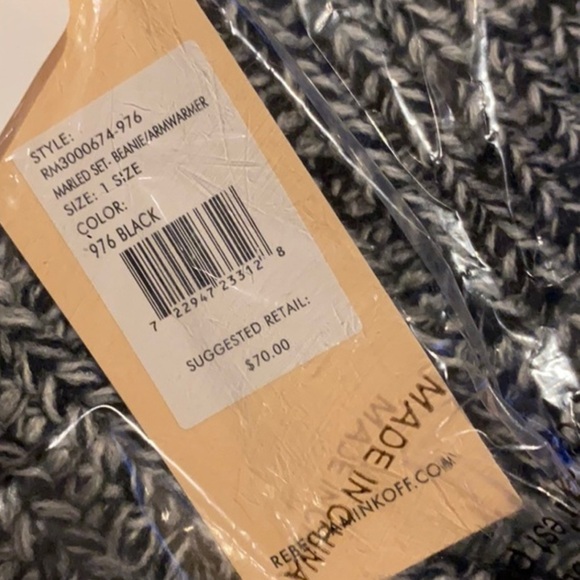Rebecca Minkoff Gray Marled Pom Pom Beanie & Arm Warmer Glove main image 7